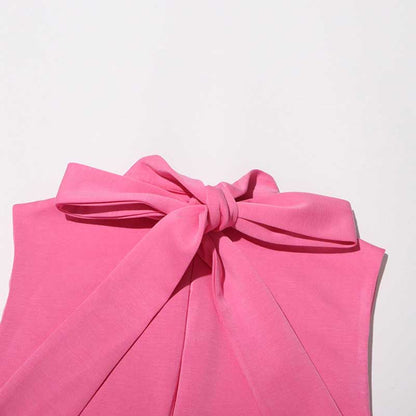 Sleeveless Standard Collar Short Dress Flower Embellished A-Line Mini Dress