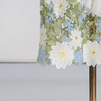 One Shoulder Lace Flora Maxi Dress