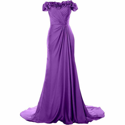 Women A-Line Formal Party Evening Gown Off Shoulder Long Prom Dress
