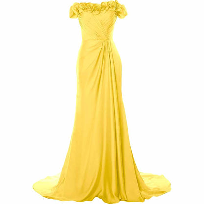 Women A-Line Formal Party Evening Gown Off Shoulder Long Prom Dress