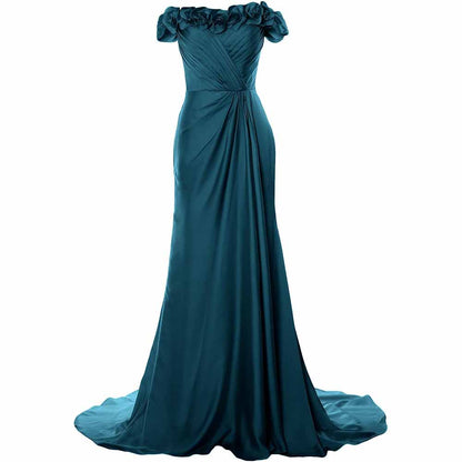 Women A-Line Formal Party Evening Gown Off Shoulder Long Prom Dress