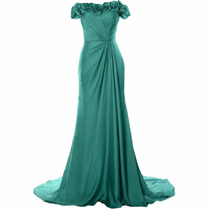Women A-Line Formal Party Evening Gown Off Shoulder Long Prom Dress