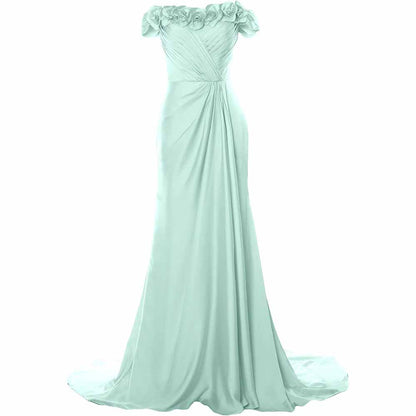 Women A-Line Formal Party Evening Gown Off Shoulder Long Prom Dress