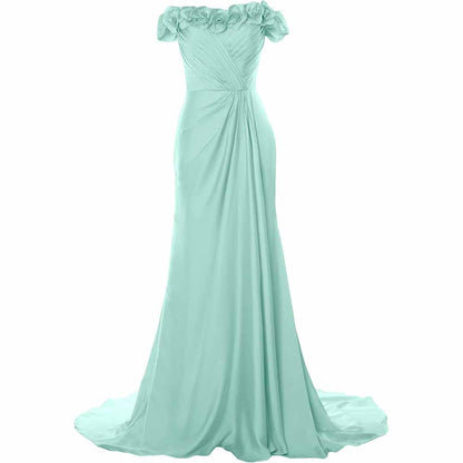 Women A-Line Formal Party Evening Gown Off Shoulder Long Prom Dress