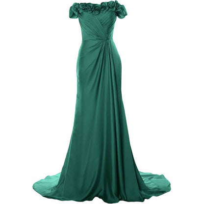 Women A-Line Formal Party Evening Gown Off Shoulder Long Prom Dress
