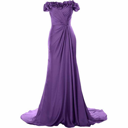 Women A-Line Formal Party Evening Gown Off Shoulder Long Prom Dress