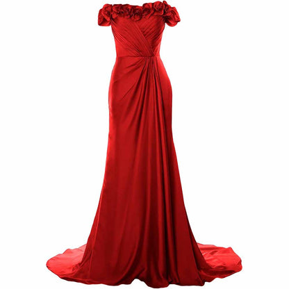 Women A-Line Formal Party Evening Gown Off Shoulder Long Prom Dress
