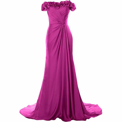 Women A-Line Formal Party Evening Gown Off Shoulder Long Prom Dress