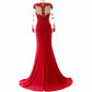 Women Mermaid Lace Evening Gown Long Sleeves Mother of The Bride Dress Formal Prom Dress