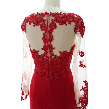 Women Mermaid Lace Evening Gown Long Sleeves Mother of The Bride Dress Formal Prom Dress