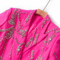 Women Sparkly Fuchsia Blazer Long Hand Stitched Stones Coat Cocktail Blazer Dress