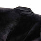 Women's Long Sleeve Black Feather Blazer