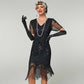 Womens 1920s Flapper Dress Vintage Fringe Dress Roaring 20s Sequins Beaded Dress