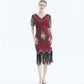 Womens 1920s Flapper Dress Vintage Fringe Dress Roaring 20s Sequins Beaded Dress