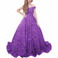 Princess Girls Pageant Dress Sparkly Sequin Flower Girl Dresses Ball Gown Kids Dress