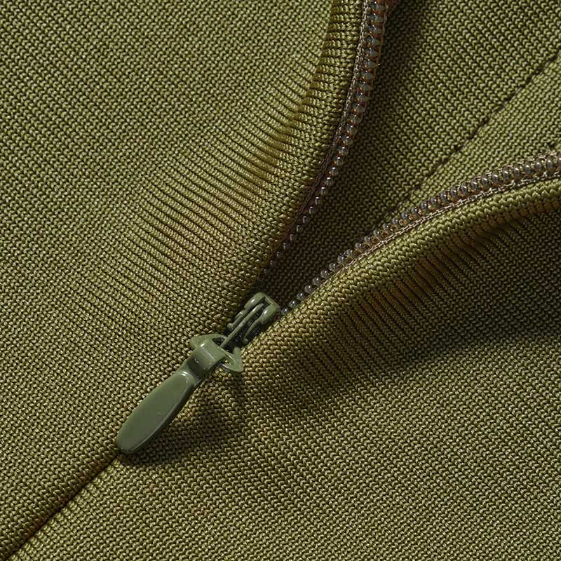 Close-up of SD Dresscode Skirt Suit zipper detail, ideal for a glam party gown with tassel