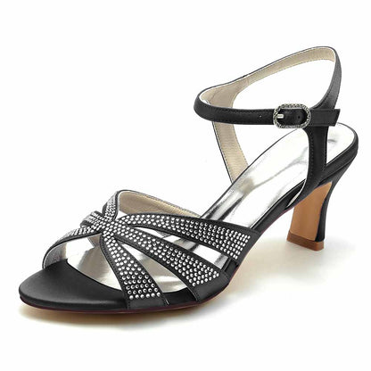 Stylish S&DCo. glitter satin prom heels with a strappy design and elegant embellishments