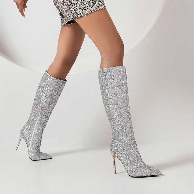 Women's Glitter Knee Hight Boots