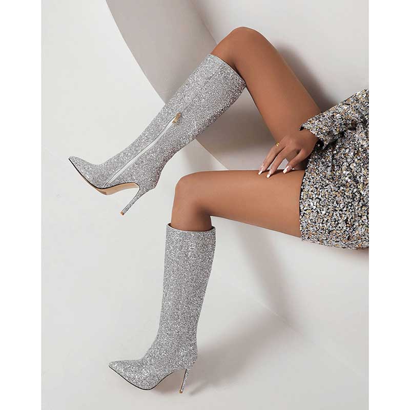 Women's Glitter Knee Hight Boots