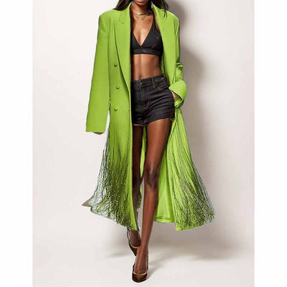 Women's Coat Spliced Tassel Slimming Suit Jacket
