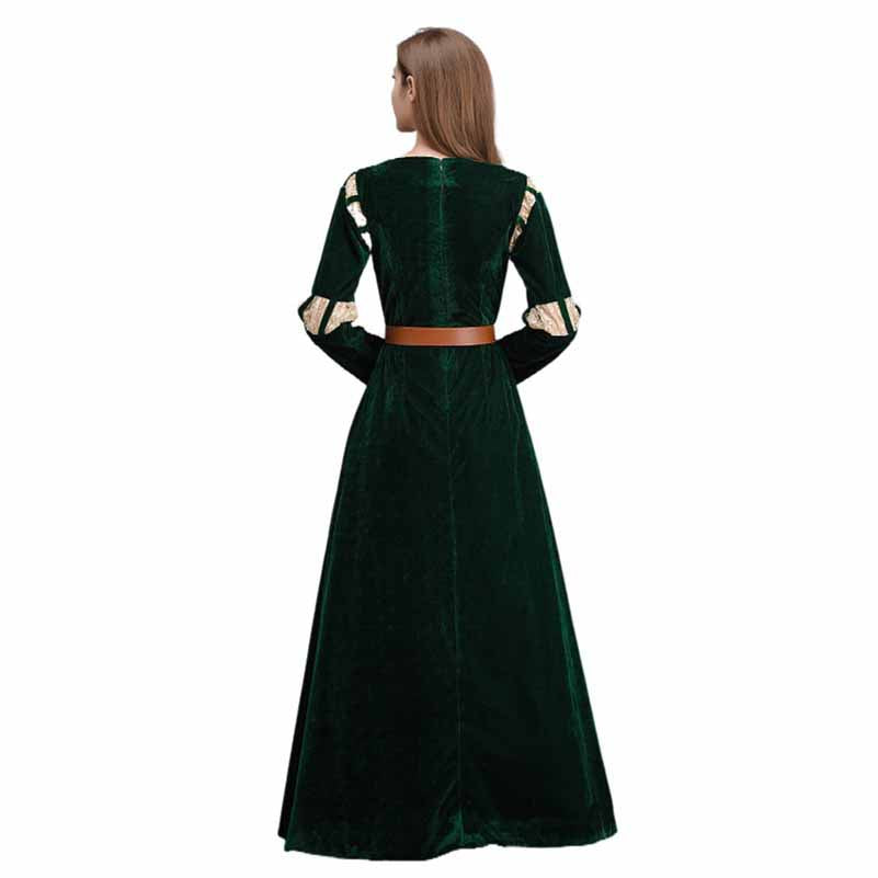 Halloween costumes cosplay dress dark green women's court dresses