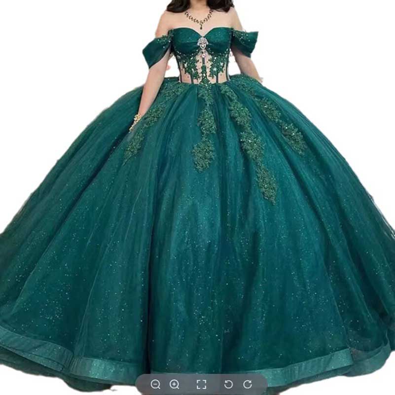 Lace Quinceanera Dresses Puffy off Shoulder Sweet 15 16 Dresses Tulle Ball Gown