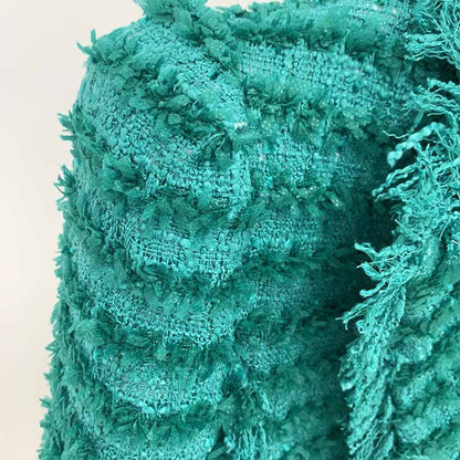 Women Turquoise Tweed Golden Buttons Fitted Blazer + Mid- Waist Shorts Suit / Party Suit / Wedding Suit