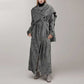 Scarf Trench Coat Lace-Up Grey Over-Size Long Coat