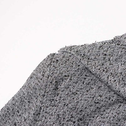 Scarf Trench Coat Lace-Up Grey Over-Size Long Coat