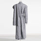 Scarf Trench Coat Lace-Up Grey Over-Size Long Coat