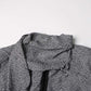 Scarf Trench Coat Lace-Up Grey Over-Size Long Coat