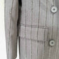 Grey Beaded Stripe Embellished Pantsuit Double Breasted Wide Length Women Suit