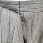 Grey Beaded Stripe Embellished Pantsuit Double Breasted Wide Length Women Suit