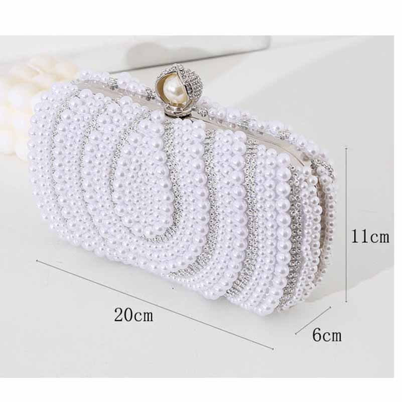 Evening Clutch Bag Pearl Beaded Purses Party Handbag