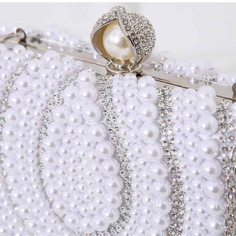 Evening Clutch Bag Pearl Beaded Purses Party Handbag