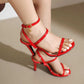 Women's High Heeled Sandals Open Toe Dress Ankle Strap Heels