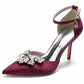 Womens Ankle Strap Pumps Beaded Party Heels Formal Dress Shoes