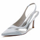 Womens Slingback Satin Heels Bridal Party Pumps Formal Dress Shoes