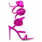 Women Flower Shoes Satin Sandals High Heeled Pumps