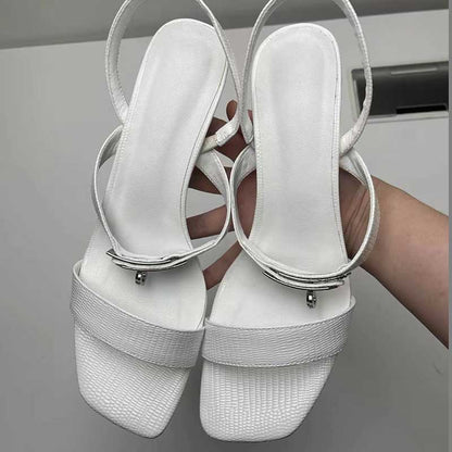 Women's Shoes Square Toe High Heeled Sandals