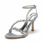 Rhinestones High Heel Sandals Ankle Strap Wedding Heeled Sandals