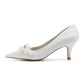 Women's Satin Heels Pointed Toe Bridal Wedding Heels