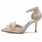 Womens Ankle Strap Pumps with Bow Party Heels Formal Dress Shoes