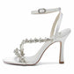 Rhinestones High Heel Sandals Ankle Strap Wedding Heeled Sandals