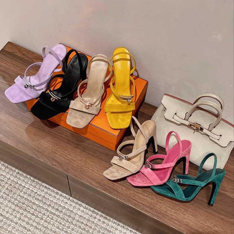 Women's Shoes Square Toe High Heeled Sandals