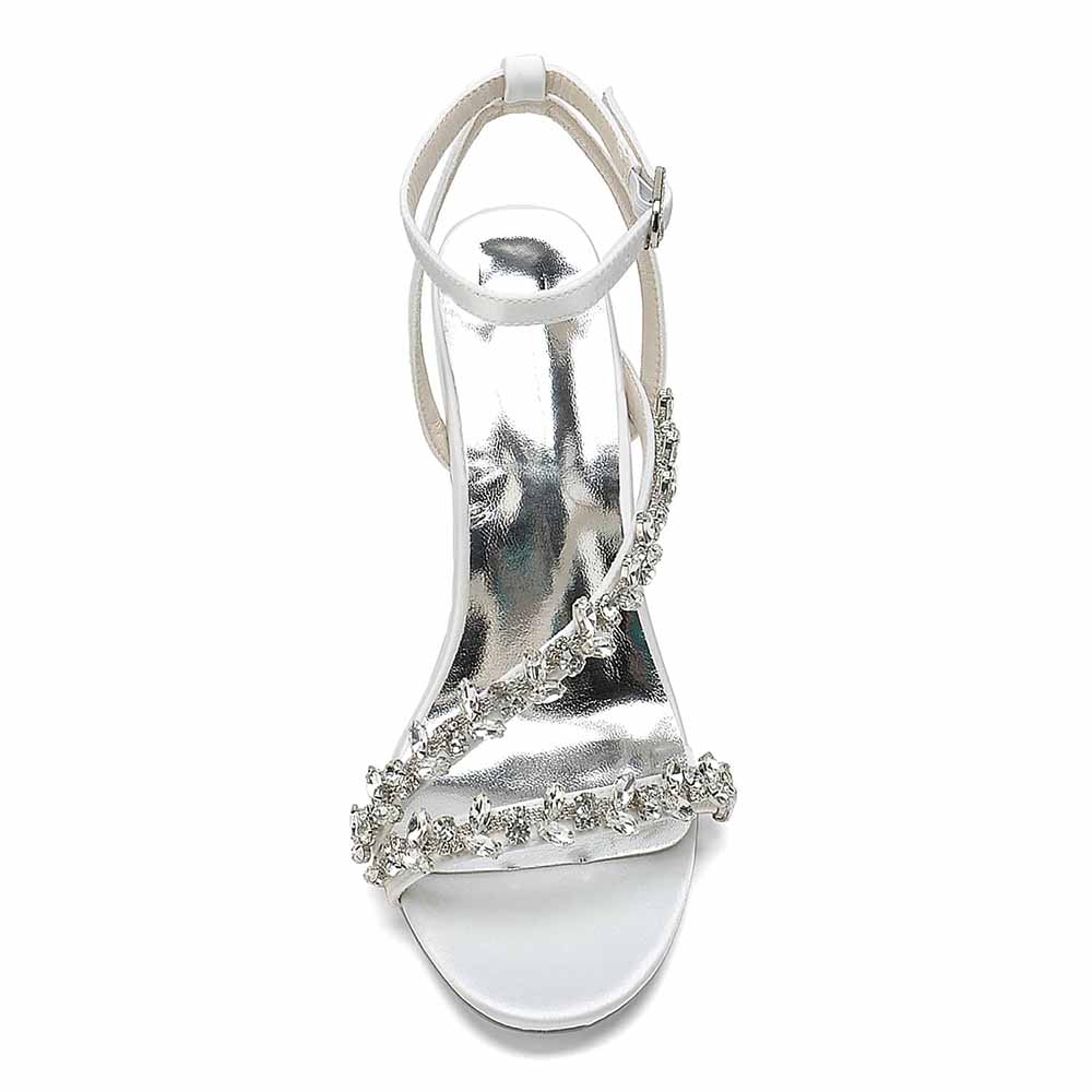 Rhinestones High Heel Sandals Ankle Strap Wedding Heeled Sandals