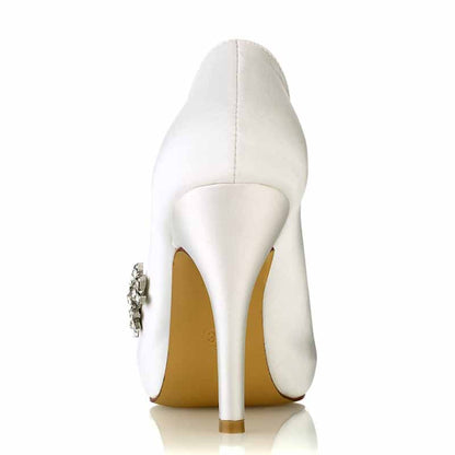 Beaded Wedding Shoes Peep Toe Stiletto Trendy Bridal Heels