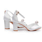 2.96" Satin Wedding Sandals Vintage Peep Toe Stiletto Heeled Shoes