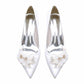 Women's Wedding Shoes Satin Kitten Heel Wedding Heels Bridal Shoes With Flower Pearl Rhinestone