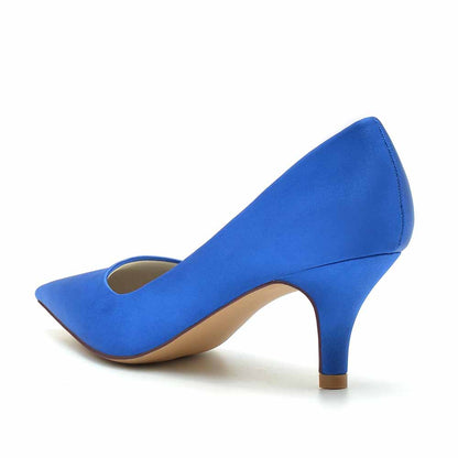 Satin Low Heels Slip-On Pumps Closed Toe Party Shoes